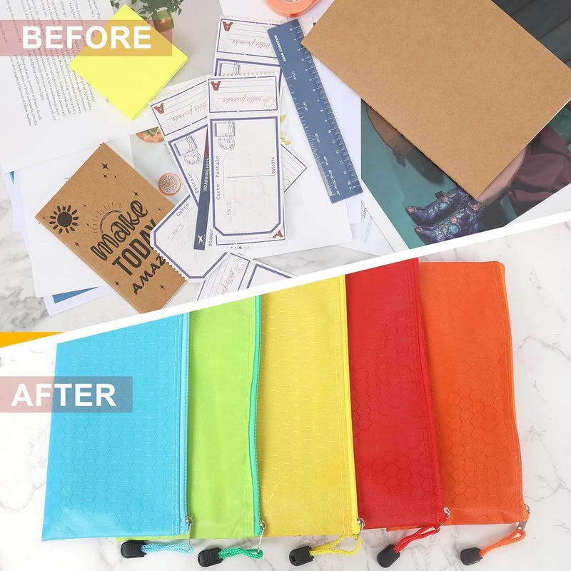 EOOUT 35pcs Zipper Pouches, Pencil Pouch Bill Size Pencil Case Waterproof Zipper Pouch Bags for Office Supplies and Travel Accessories in 12 Colors - Image 4